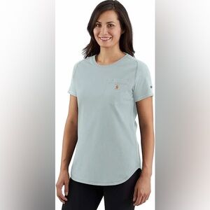 Cathartt women's force tee in dewdrop